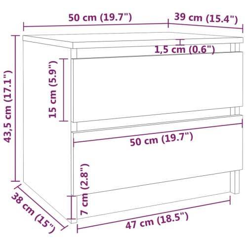 Noćni ormarići hrast 2 kom boja hrasta 50 x 39 x 43,5 cm drveni Dimljeni hrast 2 Cijena