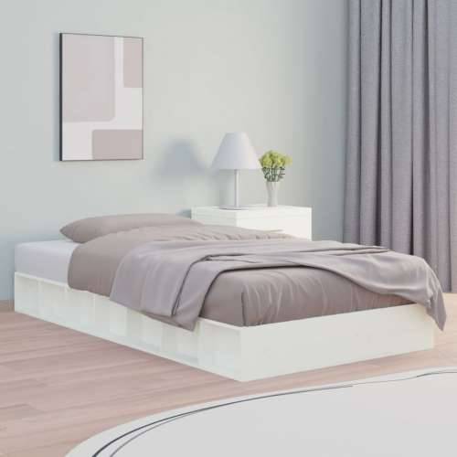 Okvir za krevet bijela 140x190 cm od masivnog drva - Bijela 140 x 190 cm Cijena
