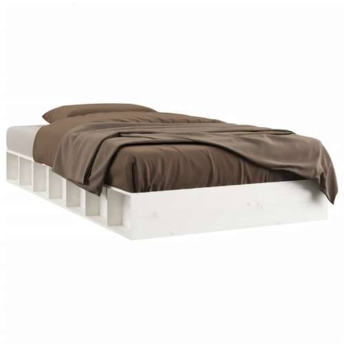 Okvir za krevet bijela 140x190 cm od masivnog drva - Bijela 140 x 190 cm Cijena