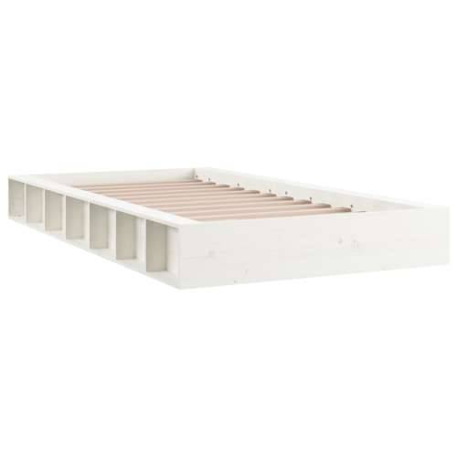 Okvir za krevet bijela 140x190 cm od masivnog drva - Bijela 140 x 190 cm Cijena