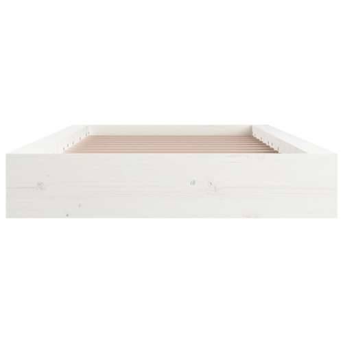 Okvir za krevet bijela 140x190 cm od masivnog drva - Bijela 140 x 190 cm Cijena