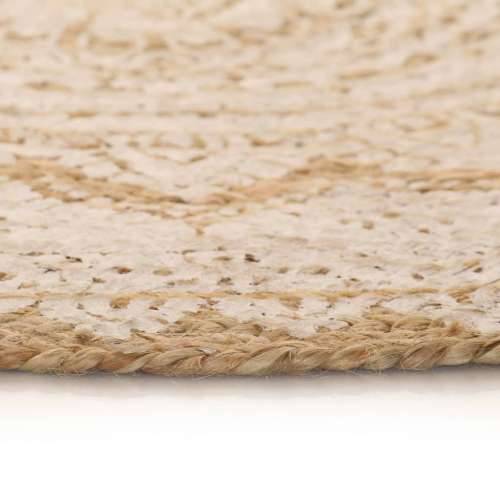 Ukrasni pleteni tepih od jute s uzorkom 240 cm okrugli Cijena