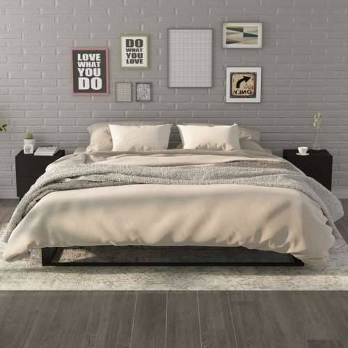 Noćni ormarići 2 kom crni 40 x 35 x 47,5 cm - Crna 2 Cijena
