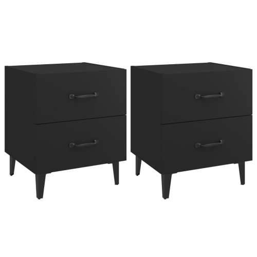 Noćni ormarići 2 kom crni 40 x 35 x 47,5 cm - Crna 2 Cijena