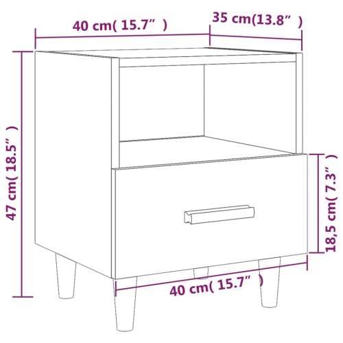 Noćni ormarići 2 kom visoki sjaj bijeli 40x35x47 cm - Visoko sjajno bijela 2 Cijena