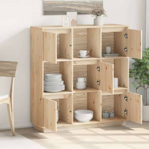 Visoka komoda 110,5 x 35 x 117 cm od masivne borovine Prirodna 1 Cijena