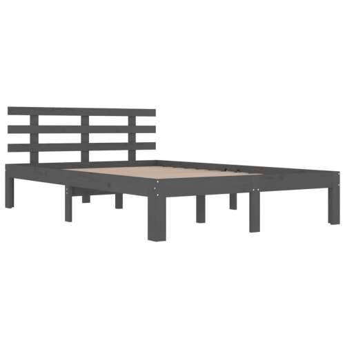 Okvir za krevet od masivnog drva sivi 200 x 200 cm - Siva 200 x 200 cm Cijena