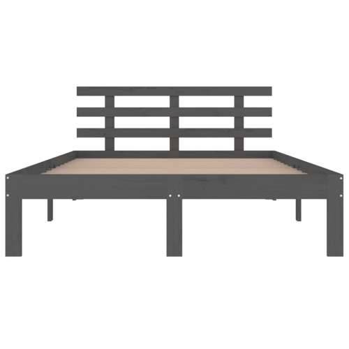 Okvir za krevet od masivnog drva sivi 200 x 200 cm - Siva 200 x 200 cm Cijena