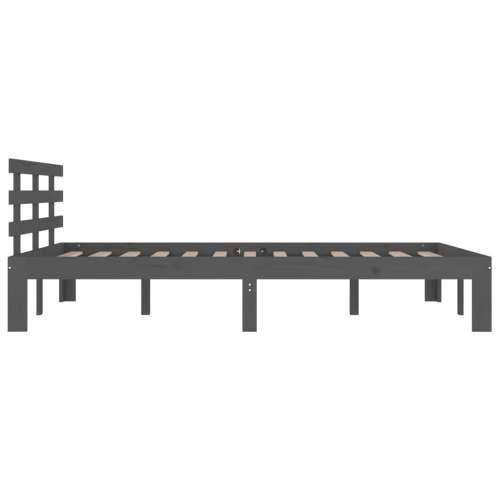 Okvir za krevet od masivnog drva sivi 200 x 200 cm - Siva 200 x 200 cm Cijena