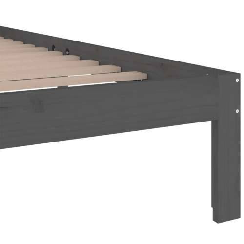 Okvir za krevet od masivnog drva sivi 200 x 200 cm - Siva 200 x 200 cm Cijena