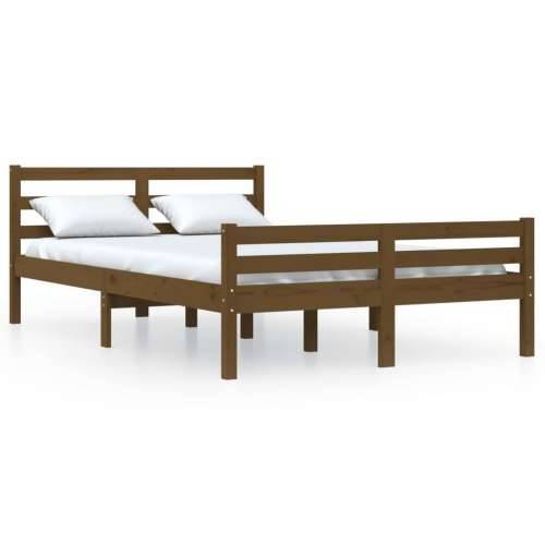 Okvir za krevet masivno drvo boja meda 135 x 190 cm bračni - boja meda 135 x 190 cm Cijena