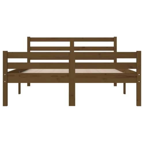 Okvir za krevet masivno drvo boja meda 135 x 190 cm bračni - boja meda 135 x 190 cm Cijena
