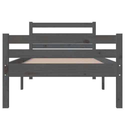 Okvir za krevet od masivnog drva sivi 100 x 200 cm - Siva 100 x 200 cm Cijena