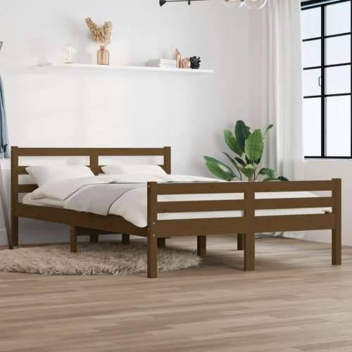 Okvir za krevet od masivnog drva smeđa boja meda 140 x 200 cm boja meda 140 x 200 cm Cijena