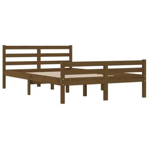 Okvir za krevet od masivnog drva smeđa boja meda 140 x 200 cm boja meda 140 x 200 cm Cijena