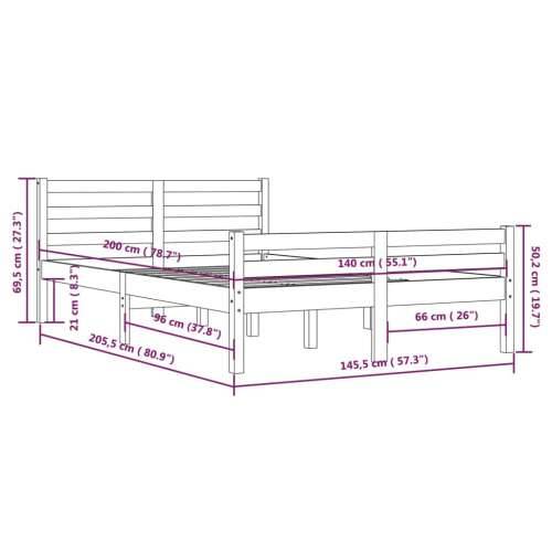 Okvir za krevet od masivnog drva smeđa boja meda 140 x 200 cm boja meda 140 x 200 cm Cijena