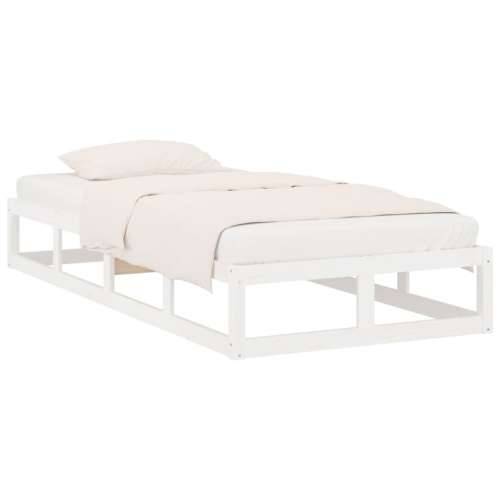 Okvir za krevet bijeli 90 x 200 cm od masivnog drva Cijena