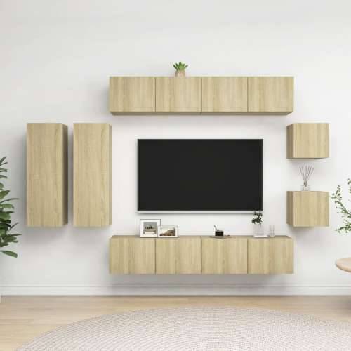 8-dijelni set TV ormarića boja hrasta sonome konstruirano drvo - sonoma hrast 8 80 cm Cijena