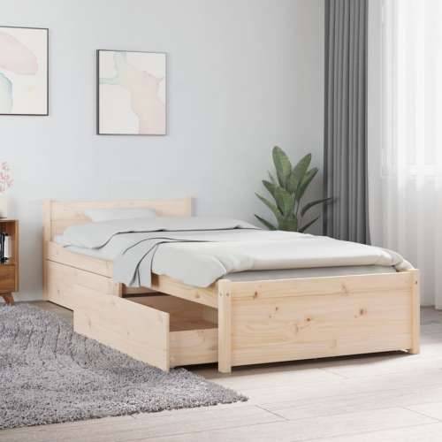Okvir za krevet s ladicama 75 x 190 cm jednokrevetni - Prirodna 75 x 190 cm Cijena