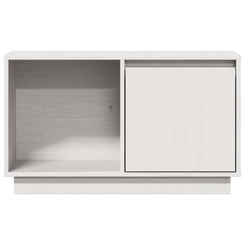 TV ormarić bijeli 74 x 35 x 44 cm od masivne borovine - Bijela 1 Cijena
