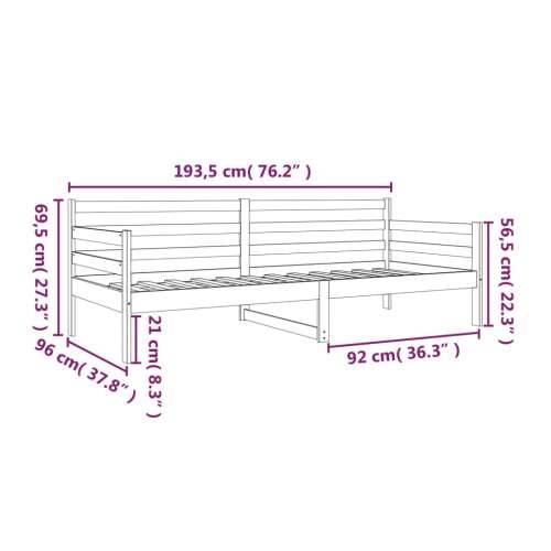 Dnevni krevet bez madraca 90 x 190 cm od masivne borovine - Prirodna 90 x 190 cm Cijena