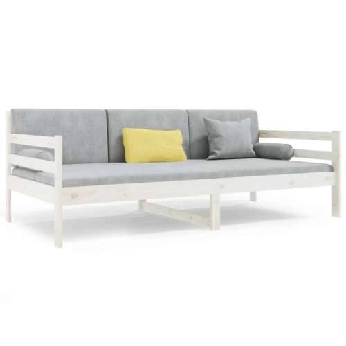 Dnevni krevet bez madraca bijeli 90 x 190 cm masivna borovina - Bijela 90 x 190 cm Cijena