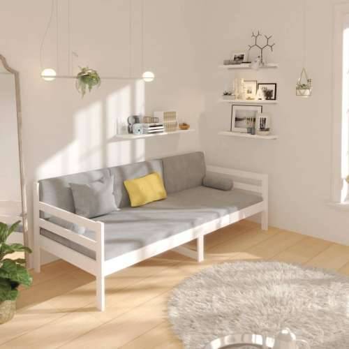 Dnevni krevet bez madraca bijeli 90 x 190 cm masivna borovina - Bijela 90 x 190 cm Cijena