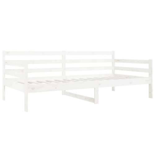 Dnevni krevet bez madraca bijeli 90 x 190 cm masivna borovina - Bijela 90 x 190 cm Cijena