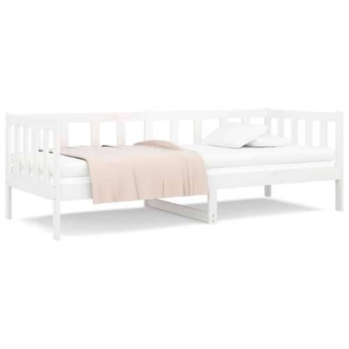 Dnevni krevet bez madraca bijeli 90 x 190 cm masivna borovina - Bijela 90 x 190 cm Cijena