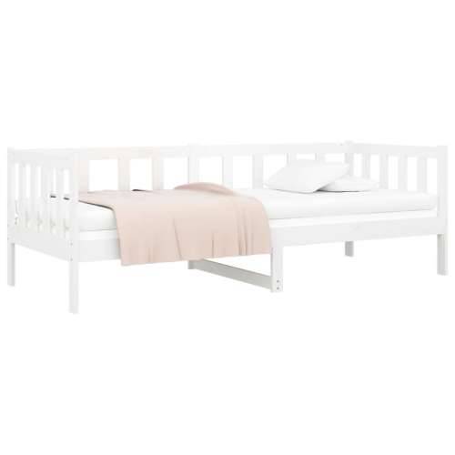 Dnevni krevet bez madraca bijeli 90 x 190 cm masivna borovina - Bijela 90 x 190 cm Cijena