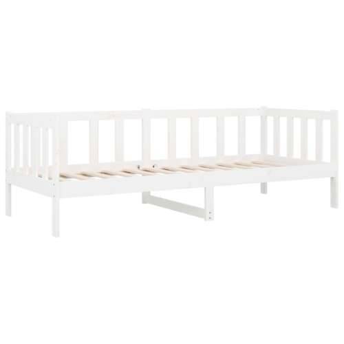 Dnevni krevet bez madraca bijeli 90 x 190 cm masivna borovina - Bijela 90 x 190 cm Cijena