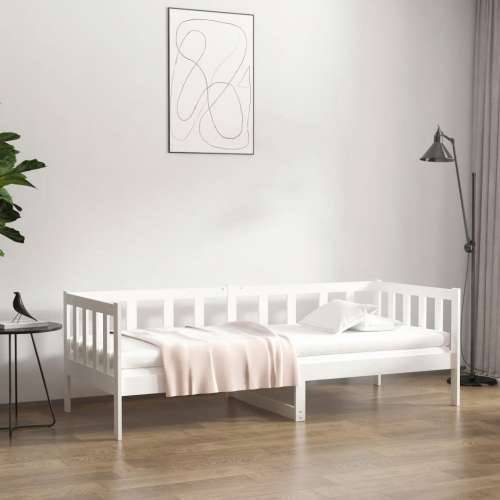 Dnevni krevet bez madraca bijeli 80 x 200 cm masivna borovina - Bijela 80 x 200 cm Cijena
