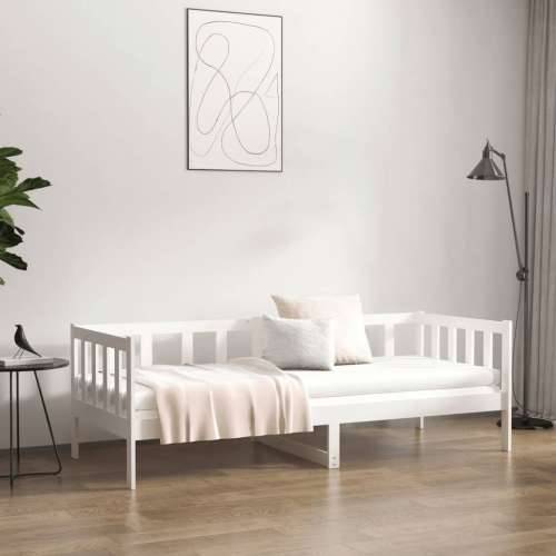 Dnevni krevet bez madraca bijeli 80 x 200 cm masivna borovina - Bijela 80 x 200 cm Cijena