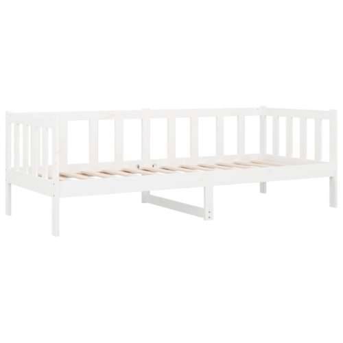 Dnevni krevet bez madraca bijeli 80 x 200 cm masivna borovina - Bijela 80 x 200 cm Cijena