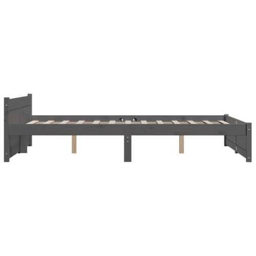 Okvir za krevet od masivnog drva sivi 135 x 190 cm bračni - Siva 135 x 190 cm Cijena