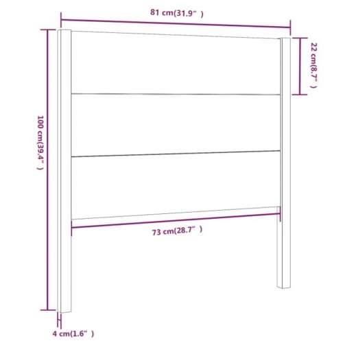 Uzglavlje 81 x 4 x 100 cm od masivne borovine - Prirodna 81 x 100 cm 1 Cijena
