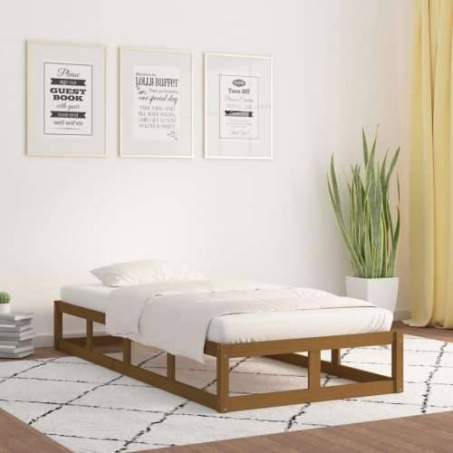 Okvir za krevet smeđa boja meda 100 x 200 cm od masivnog drva