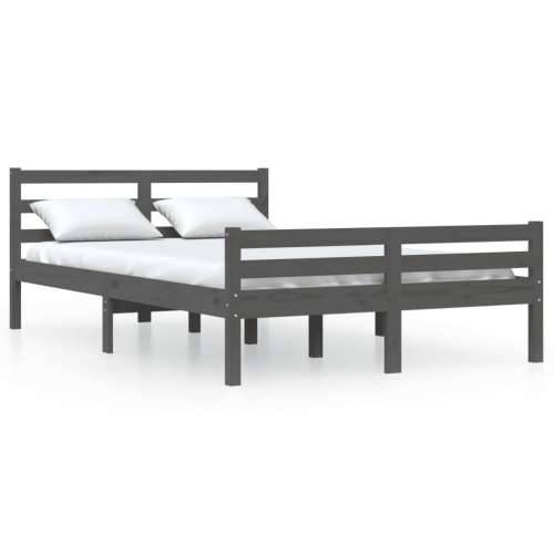 Okvir za krevet od masivnog drva sivi 120 x 200 cm Siva 120 x 200 cm Cijena