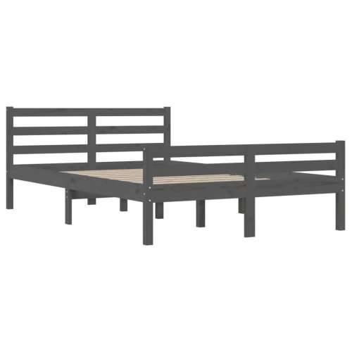 Okvir za krevet od masivnog drva sivi 120 x 200 cm Siva 120 x 200 cm Cijena