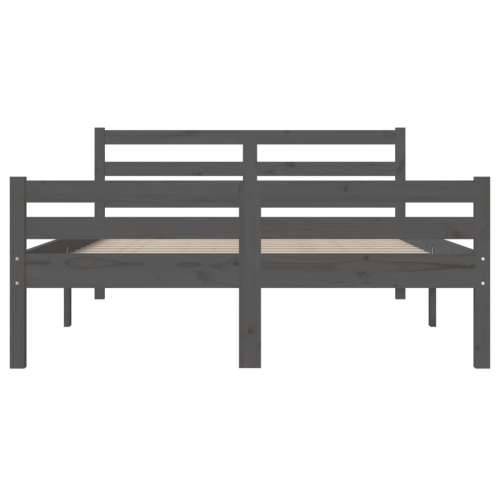 Okvir za krevet od masivnog drva sivi 120 x 200 cm Siva 120 x 200 cm Cijena