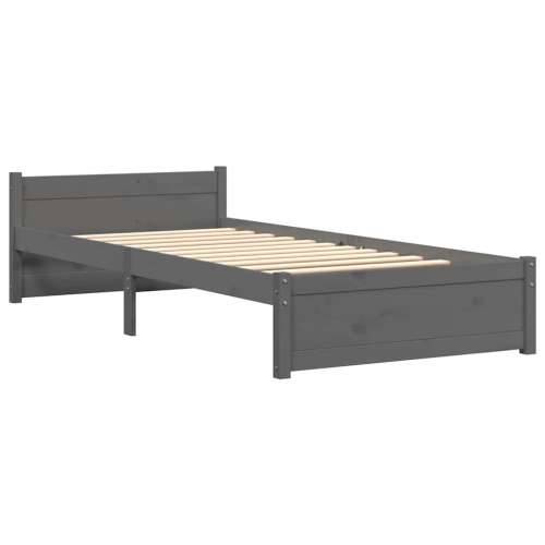 Okvir za krevet od masivnog drva sivi 75 x 190 cm mali - Siva 75 x 190 cm Cijena