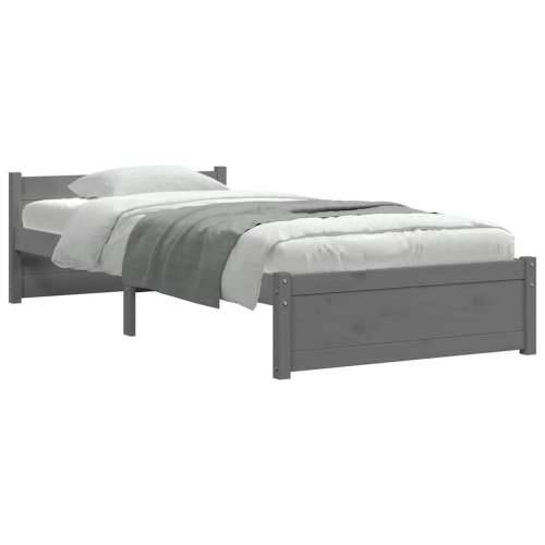 Okvir za krevet od masivnog drva sivi 75 x 190 cm mali - Siva 75 x 190 cm Cijena