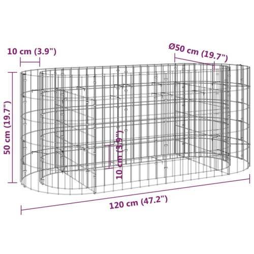 Gabionska povišena gredica od pocinčanog željeza 120x50x50 cm - 120 x 50 x 50 cm 1 Cijena
