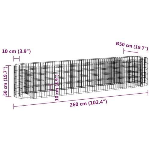 Gabionska povišena gredica od pocinčanog željeza 260x50x50 cm - 260 x 50 x 50 cm 1 Cijena