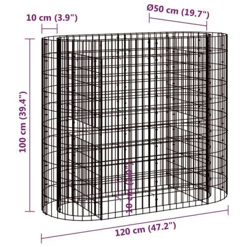 Gabionska povišena gredica od pocinčanog željeza 120x50x100 cm - 120 x 50 x 100 cm 1 Cijena