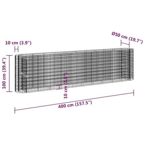 Gabionska povišena gredica od pocinčanog željeza 400x50x100 cm - 400 x 50 x 100 cm 1 Cijena