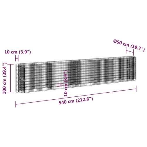 Gabionska povišena gredica od pocinčanog željeza 540x50x100 cm - 540 x 50 x 100 cm 1 Cijena