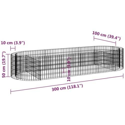 Gabionska povišena gredica od pocinčanog željeza 300x100x50 cm - 300 x 100 x 50 cm 1 Cijena
