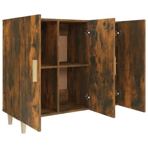 Komoda boja dimljenog hrasta 90 x 34 x 80 cm konstruirano drvo - Dimljeni hrast 1 Cijena