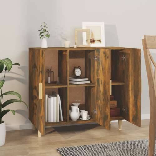 Komoda boja dimljenog hrasta 90 x 34 x 80 cm konstruirano drvo - Dimljeni hrast 1 Cijena